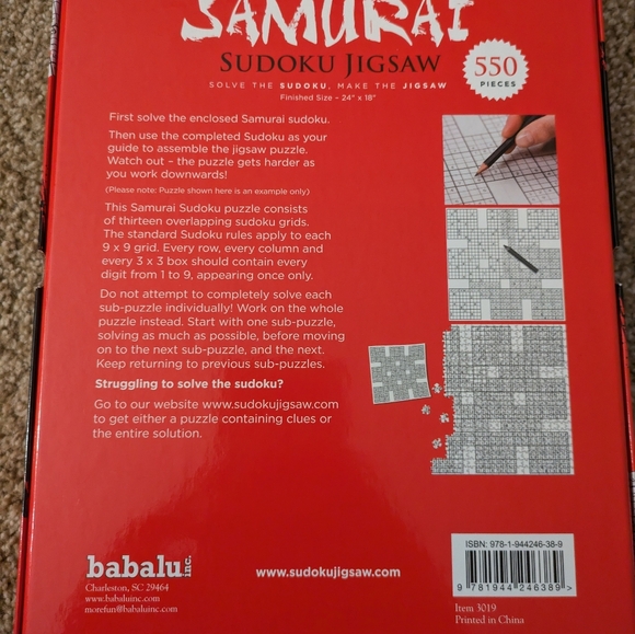 NEW Samurai Sudoku Jigsaw - Picture 2 of 2
